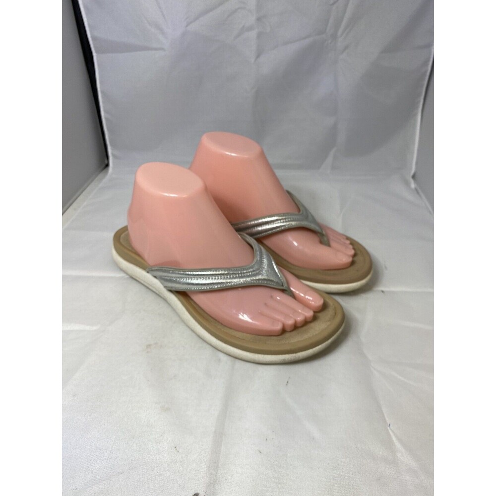 ABEO Laguna Thin Thong Womens Size 9 Arch Support Comfort Sandal  Slipper Silver
